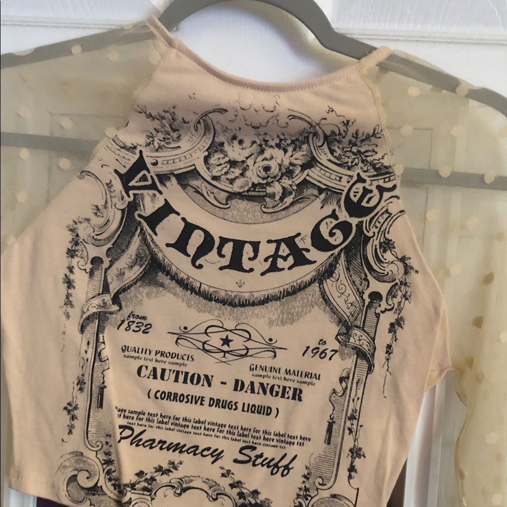 Fashion Nova Beige Graphic Top